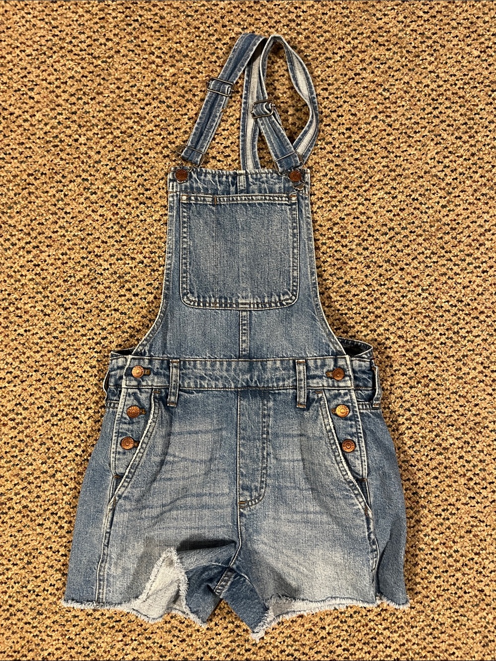 Madewell Denim Short Overalls - Blue